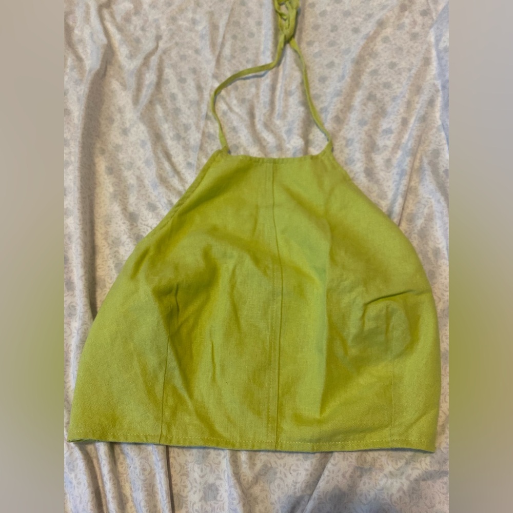 House of Harlow 1960 green halter tank top